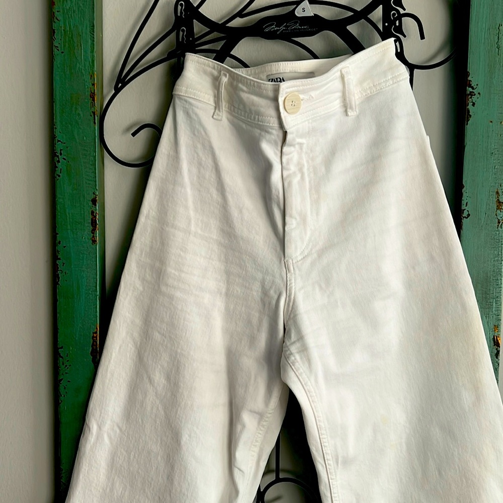 🍑🍑🍑 ZARA NWOT SIZE 0 HIGH RISE WIDE LEG JEANS 🍑🍑🍑